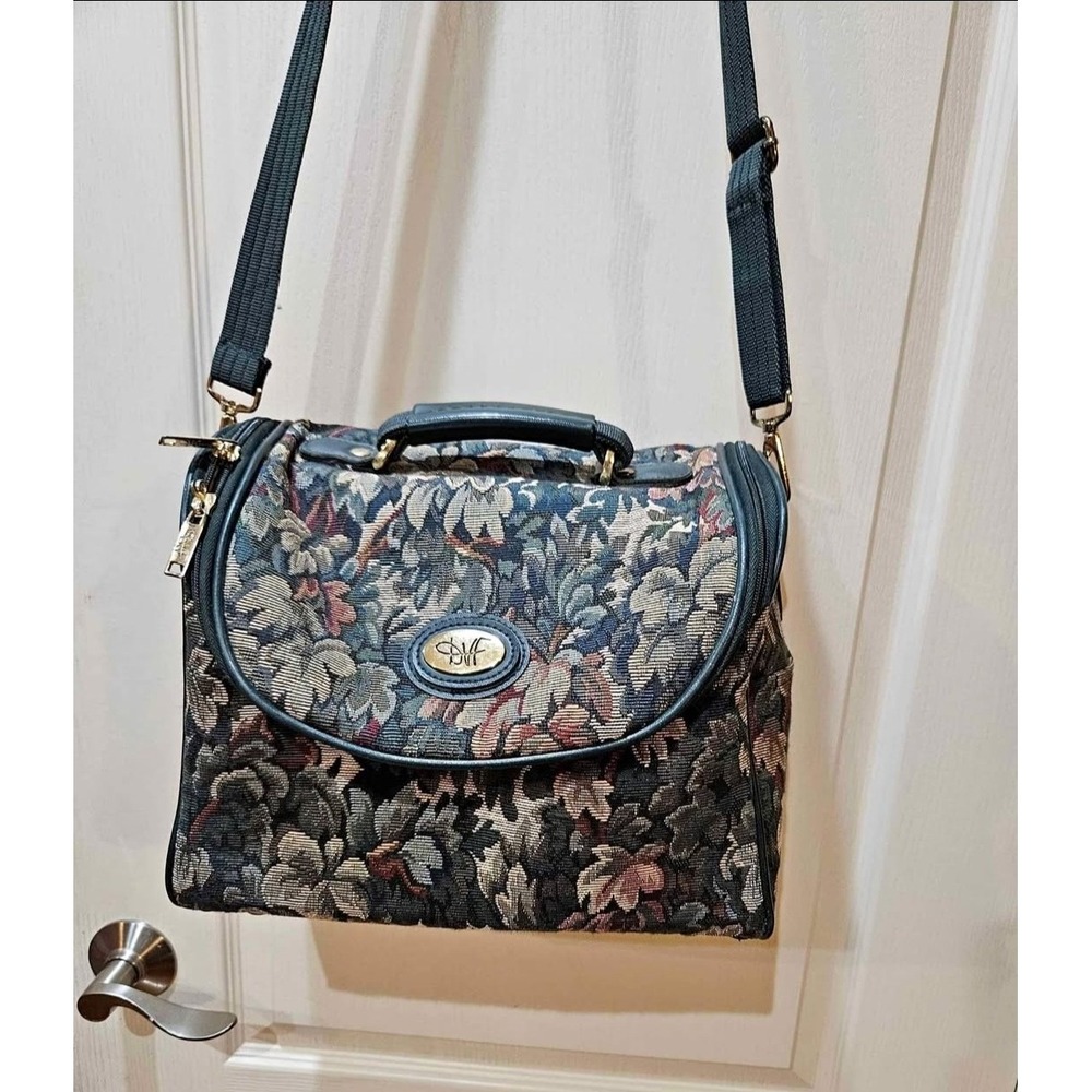 Vintage Diane Von Furstenberg DVF Floral Tapestry Travel Bag Tote